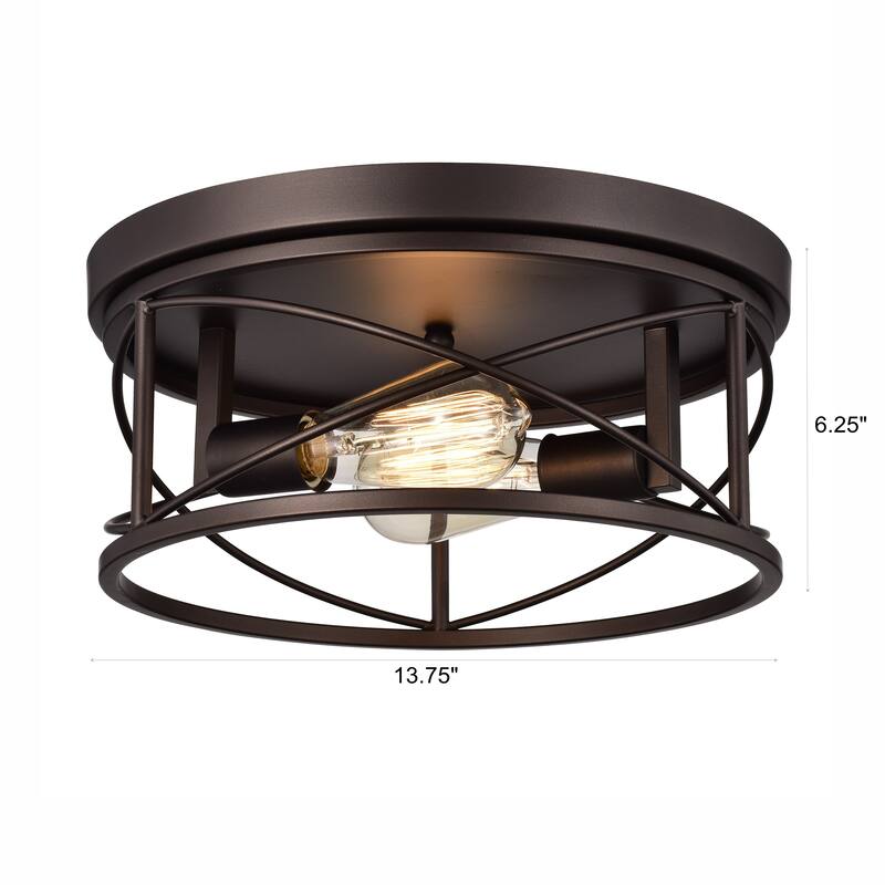 2-light Oil Rubbed Bronze Flush Mount