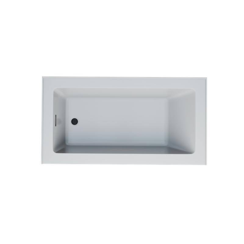Provenza White Alcove Bathtub with Left Drain and Black Hardware