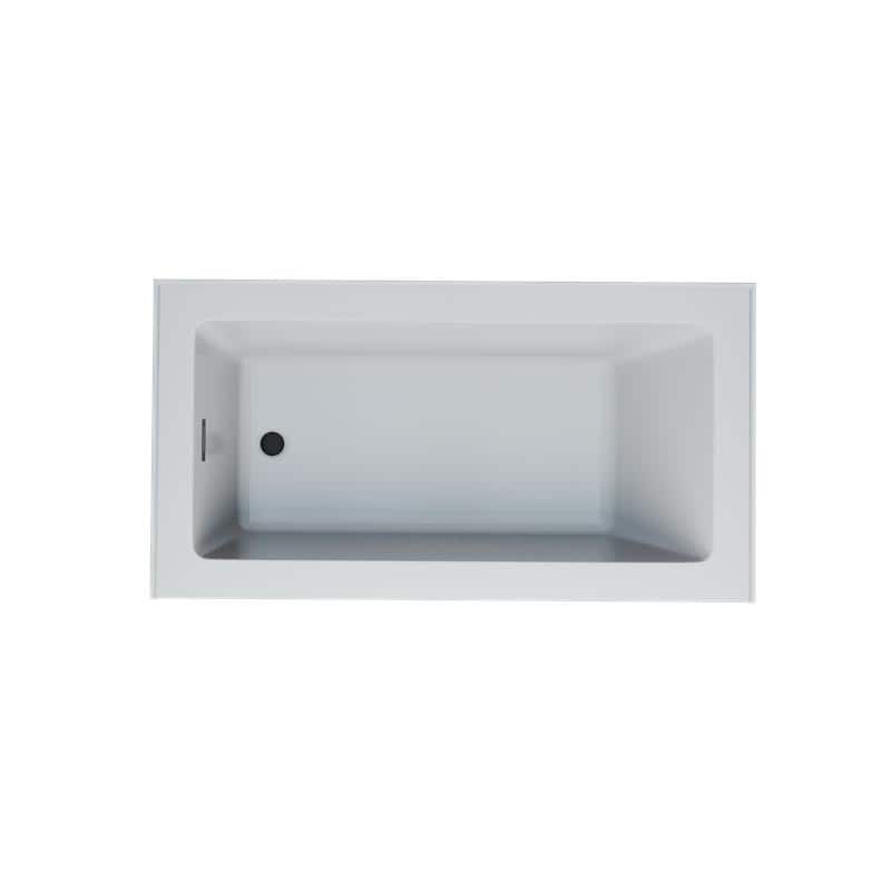 Provenza White Alcove Bathtub with Left Drain and Black Hardware - 60 in L x 32 in W