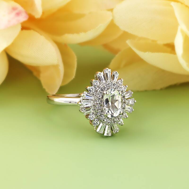 Auriya 14k Gold 1ctw Ballerina Halo Oval Diamond Engagement Ring Certified (G-H, VS1-VS2)