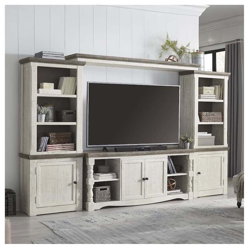 Signature Design by Ashley Havalance White/Gray 4-Piece Entertainment Center - 121.75"W x 20"D x 77"H
