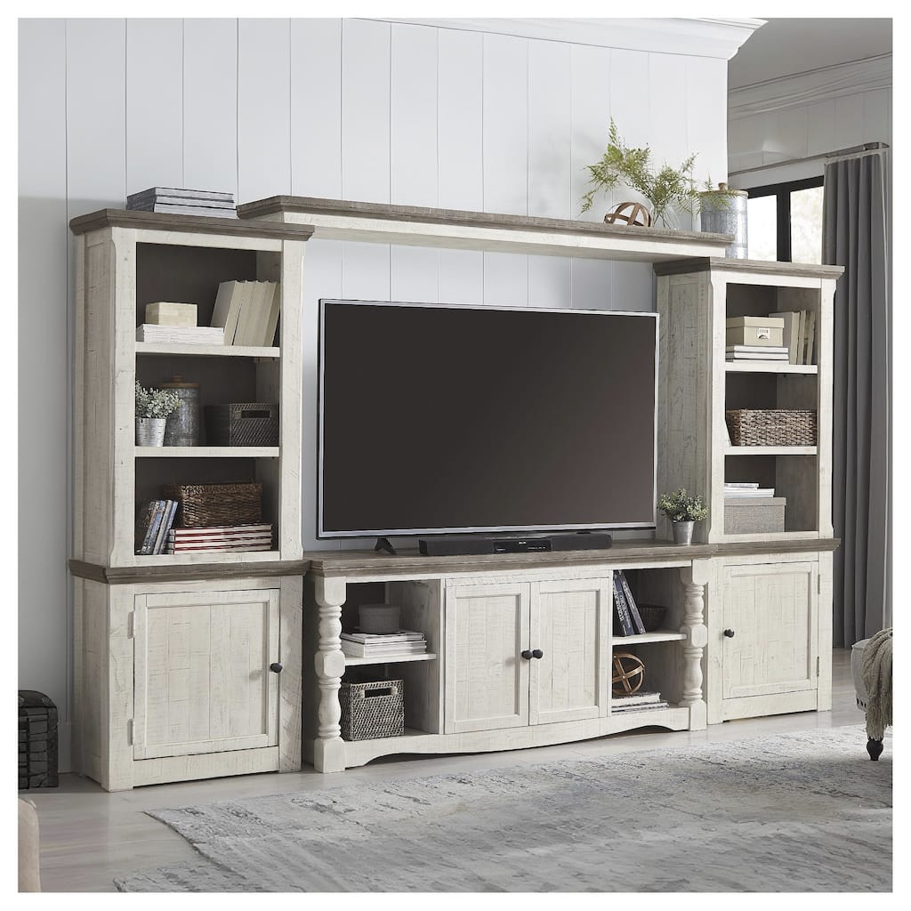 Signature Design by Ashley Havalance White/Gray 4-Piece Entertainment Center - 121.75"W x 20"D x 77"H