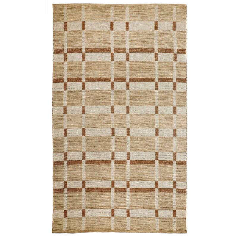 Terra by Obeetee Aurora Block Beige Rug - Natural/Criss Cross - 7'9" x 9'9"