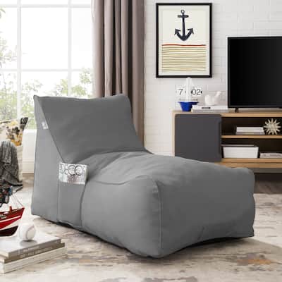 Porch & Den Keerins Nylon Self Expanding Foam Indoor/ Outdoor Bean Bag