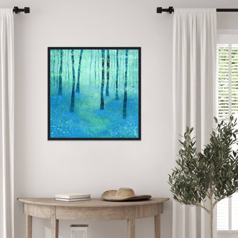 Bluebell Woodland by Nic Squirrell Framed Canvas Wall Art Print