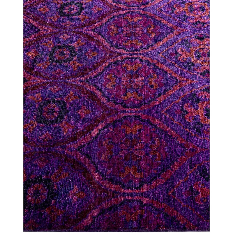 Overdyed, One-of-a-Kind Hand-Knotted Area Rug - Purple - 3' 10" x 5' 10"