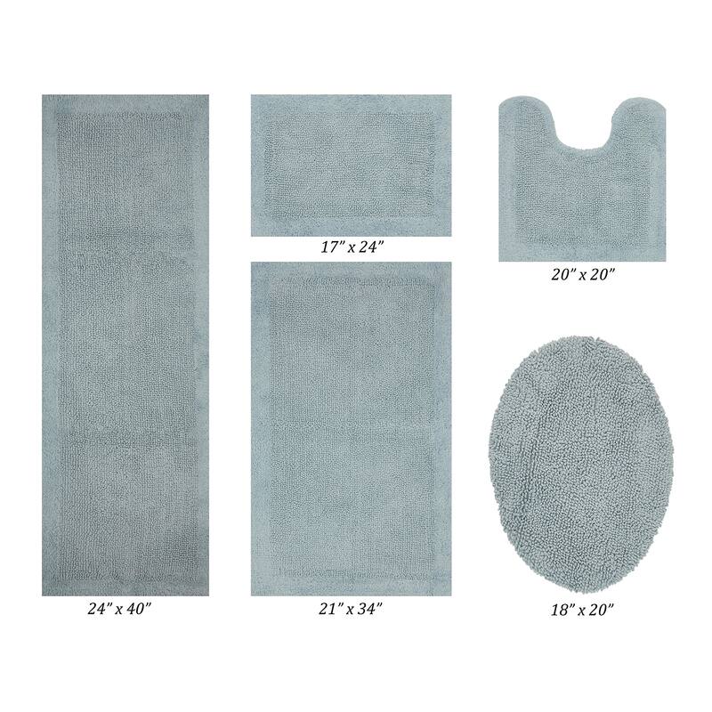 Better Trends Bath Rugs Set 100% Cotton Tufted Soft Water Absorbent Bathroom Rug for Shower, Sink Bath Mats Edge Collection
