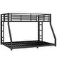 preview thumbnail 7 of 6, Metal Full XL over Queen Bunk Bed for Teens and Adults, Black