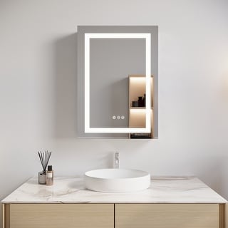 LED Bathroom Mirror Cabinet with Lights and Anti-Fog - Bed Bath ...