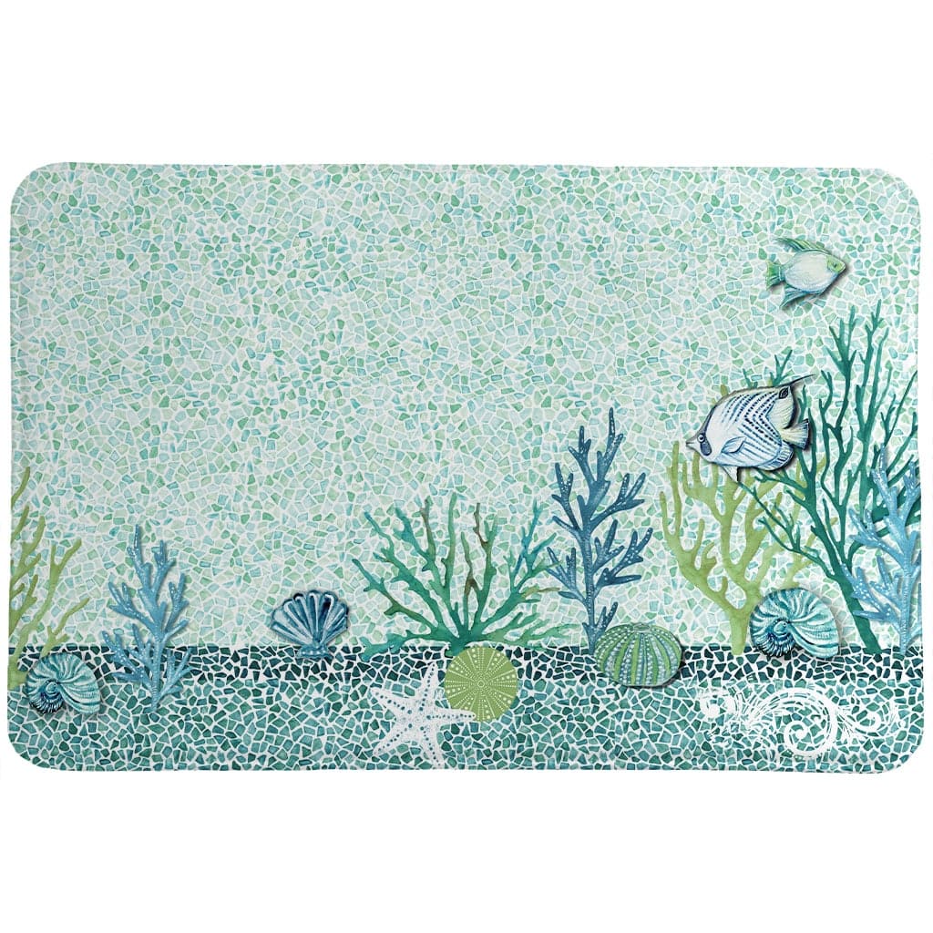 Laural Home Lagoon Memory Foam Rug 21x34