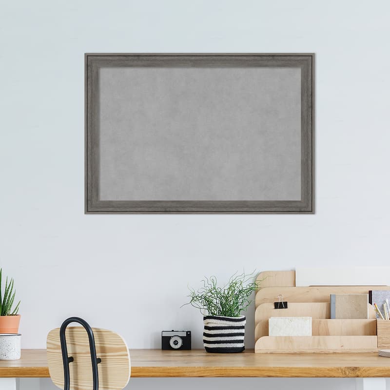 Amanti Art Regis Barnwood Grey Narrow Framed Magnetic Board