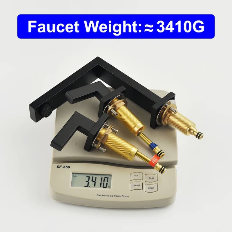 8 Inch Bathroom Faucet 3 Holes Two Handles Modern Luxury Widespread Bathroom Sink Faucet Tap with Water Supply Lines