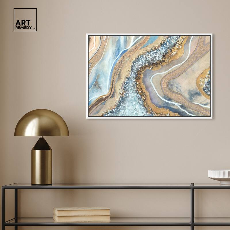 Art Remedy The Luxurious Geode Framed Mineral, Agate & Geode 1 Piece Canvas Wall Art