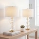 preview thumbnail 51 of 63, JONATHAN Y Ella 27" Glass Triple-Sphere LED Table Lamp, Mercury Silver/Chrome (Set of 2) Clear/Gold