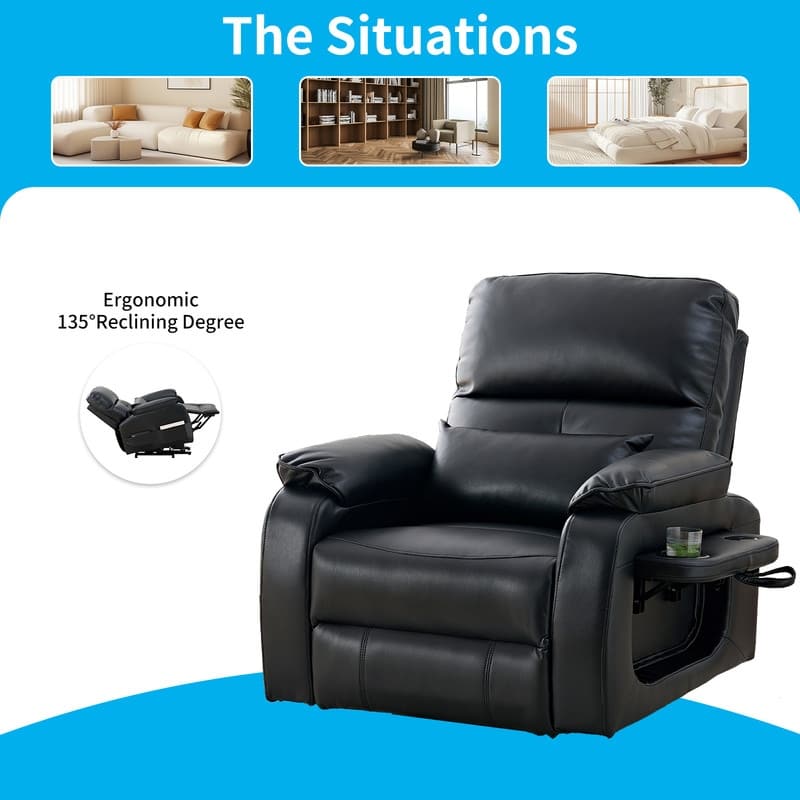 Mixoy Power Lift Recliners Chair with Vibration Massage Heating,8 Points MessageRecling Degrees,Storage,Cup Holder
