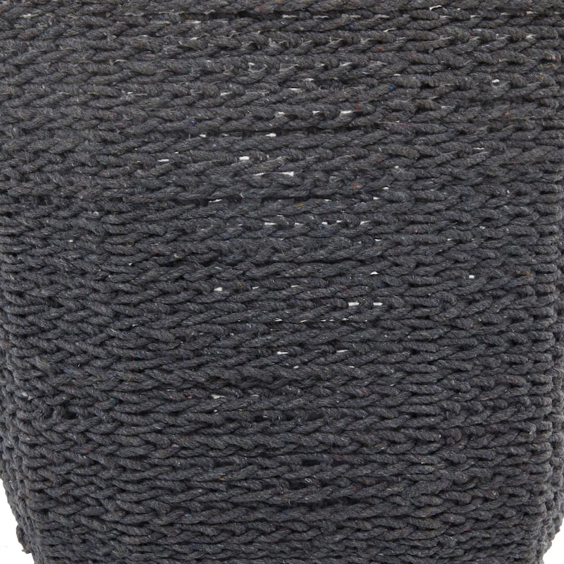 CosmoLiving by Cosmopolitan Cotton Fabric Handmade Storage Basket with Handles - White, Gray, Multi Colored