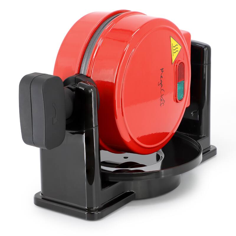 5 Inch Nonstick Round Electric Classic Belgian Waffle Maker in Red