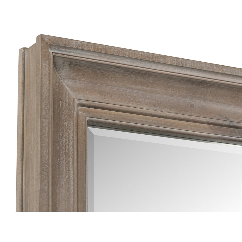 Magnussen Home Lancaster Dovetail Grey Drawer Dresser with Landscape Mirror
