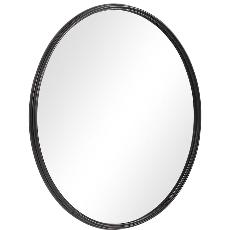 Uttermost Belham 35" Round Iron Framed Contemporary Bathroom Mirror