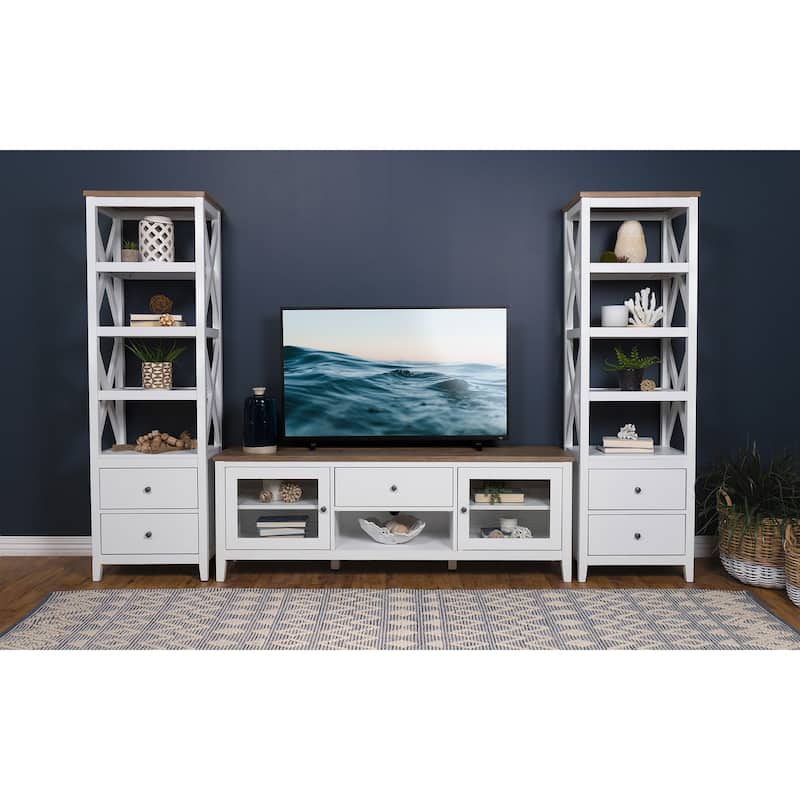 Hollis 3-piece 67-inch TV Stand Entertainment Center White - White