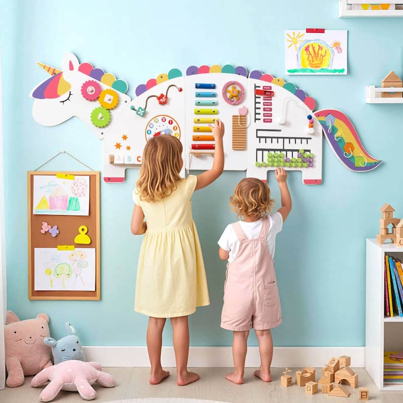 Costway 11-in-1 Unicorn Activity Wall Busy Board Panels for Education - See Details