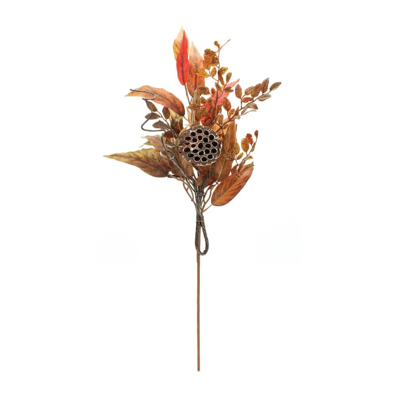 Harvest Fall Mixed Foliage Artificial Sprays - 31.5" - Orange and Brown - Set of 2