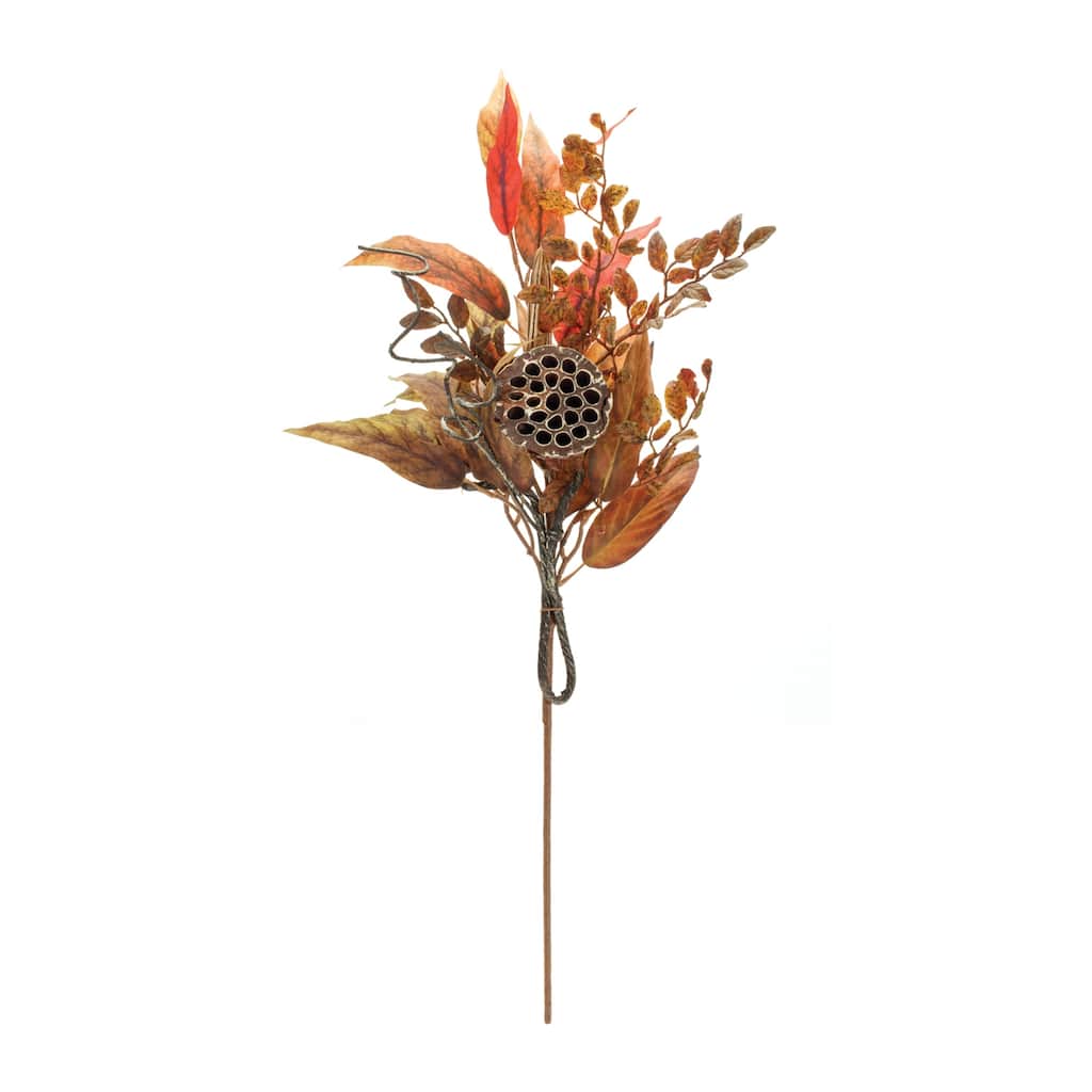 Harvest Fall Mixed Foliage Artificial Sprays - 31.5" - Orange and Brown - Set of 2