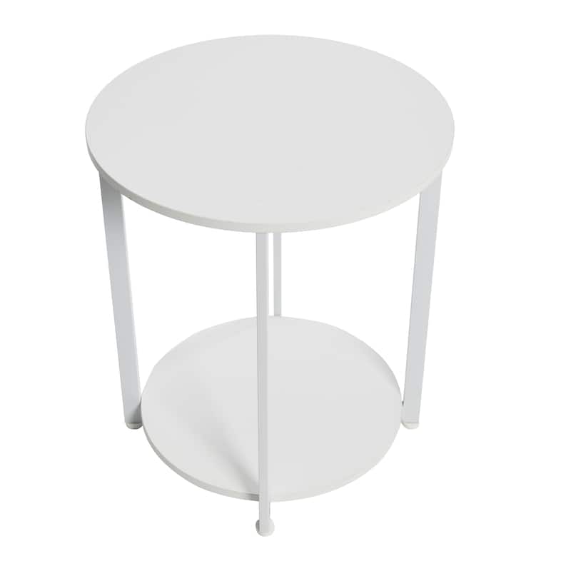 Household Essentials Side End Table with Storage Shelf