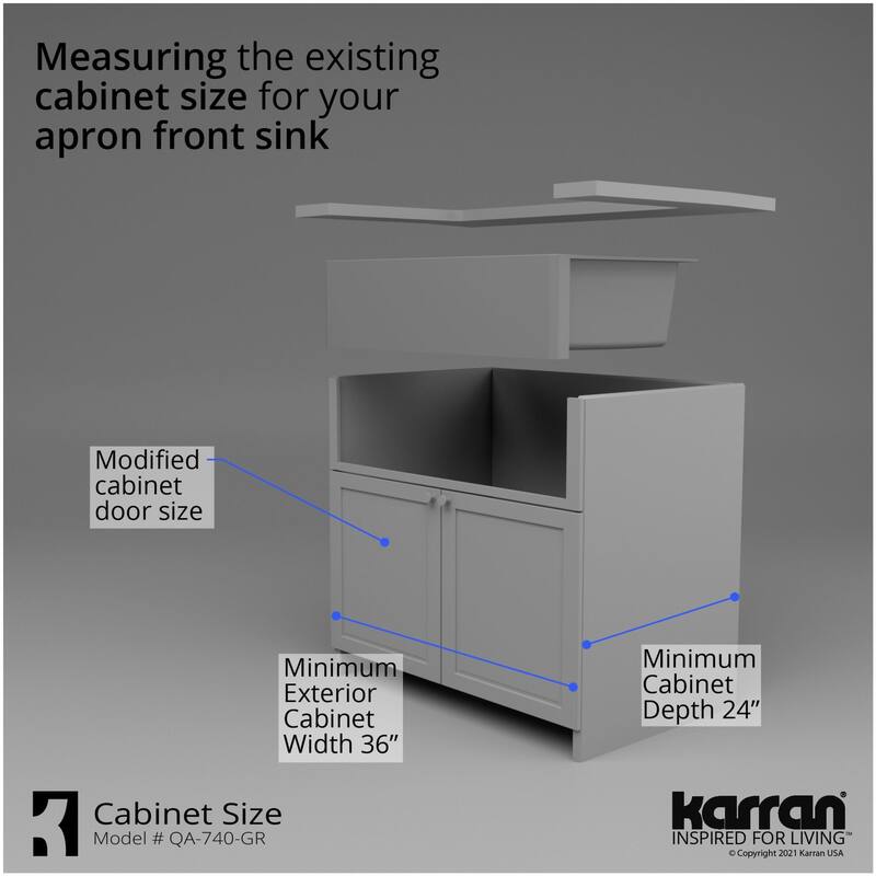 Karran USA QA-740-PK1 Quartz QA 34" Farmhouse Single Basin Quartz