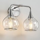 preview thumbnail 85 of 151, Modern Vanity Lights Dimmable Bathroom Light Fixtures with Glass Shade 2-Light - Brushed Nickel