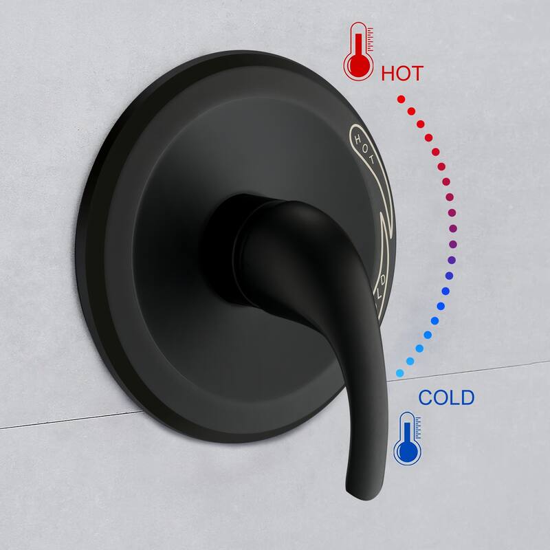 BATHLET Shower Faucet Set Matte Black Shower Trim Kit with Valve Bed
