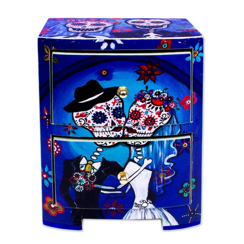 Novica Handmade Deadly Couple Decoupage Jewelry Chest