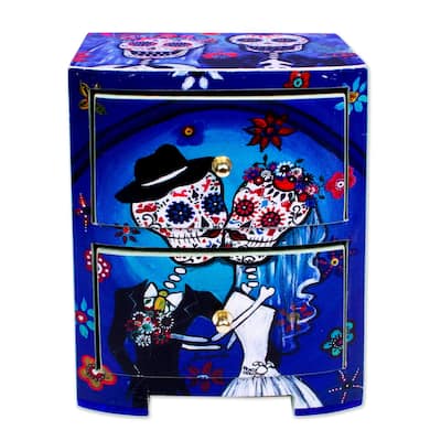 Novica Handmade Deadly Couple Decoupage Jewelry Chest