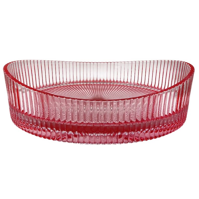 CastelloUSA 20" Oval Glass Crystal Bathroom Vessel Sink Basin