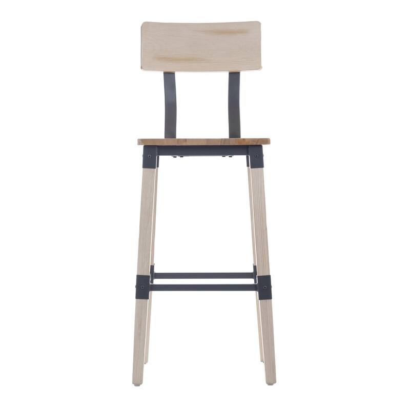 4 Pack Commercial Grade Rustic Industrial Style Wood Dining Barstool