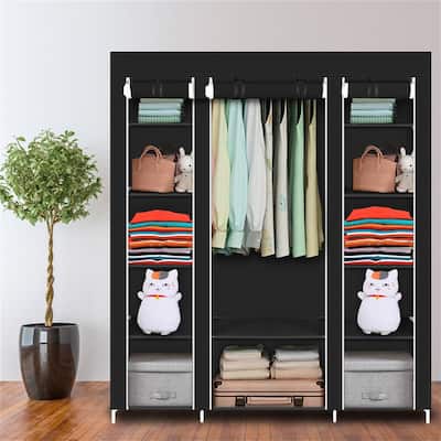 69" Portable Clothes Closet Wardrobe Storage Organizer