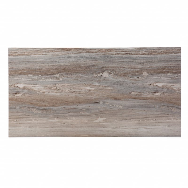 Brown Faux Marble Wood Writing Desk with Sled Base and Rectangular