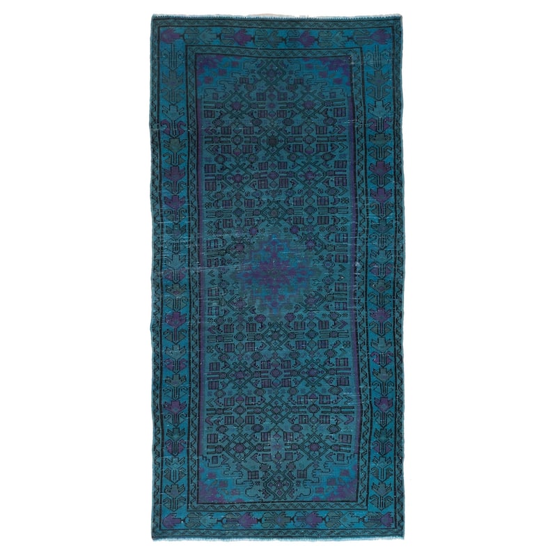 ECARPETGALLERY Hand-knotted Color Transition Turquoise Wool Rug - 3'0 x 6'7