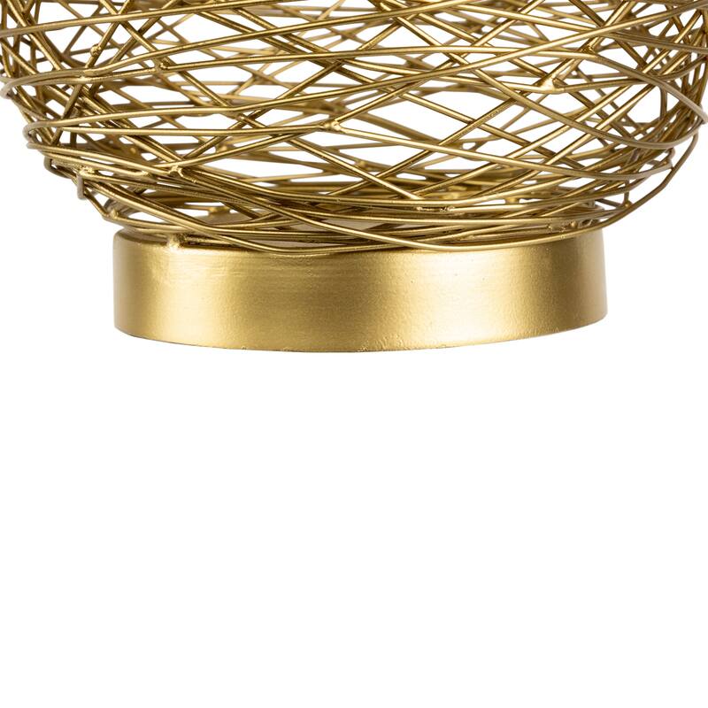 Medium Woven Iron Votive Candle Holder - 8.5" - Brass Finish