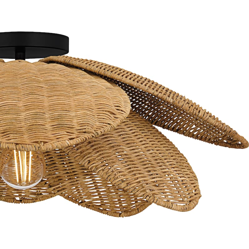 Willa 1-Light Matte Black Semi-Flush Mount