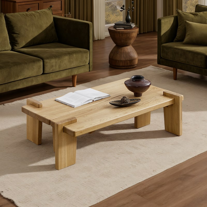 Art Leon Solid Ash Wood Coffee Table - Natural