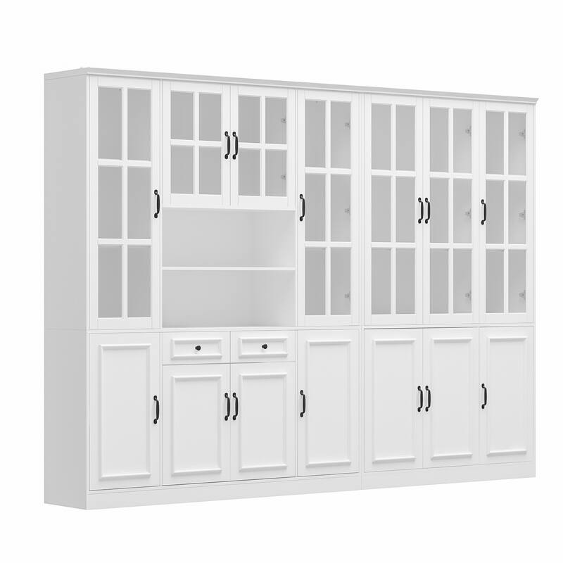 China Cabinet with Tempered Glass Doors Glass Door Storage Cabinet
