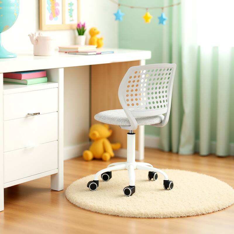 Homy Casa Adjustable Kids' Swivel Chair with Wheels, Study Desk Chair
