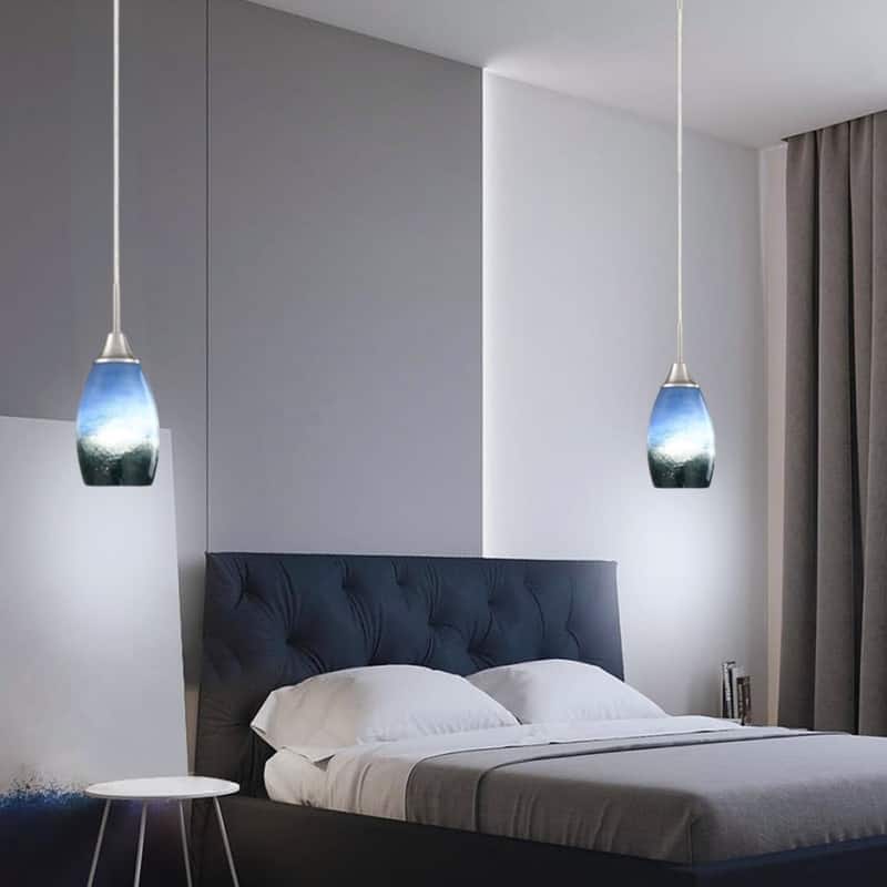 4.72” Hanging light fantastic blue dining room lighting glass pendant light