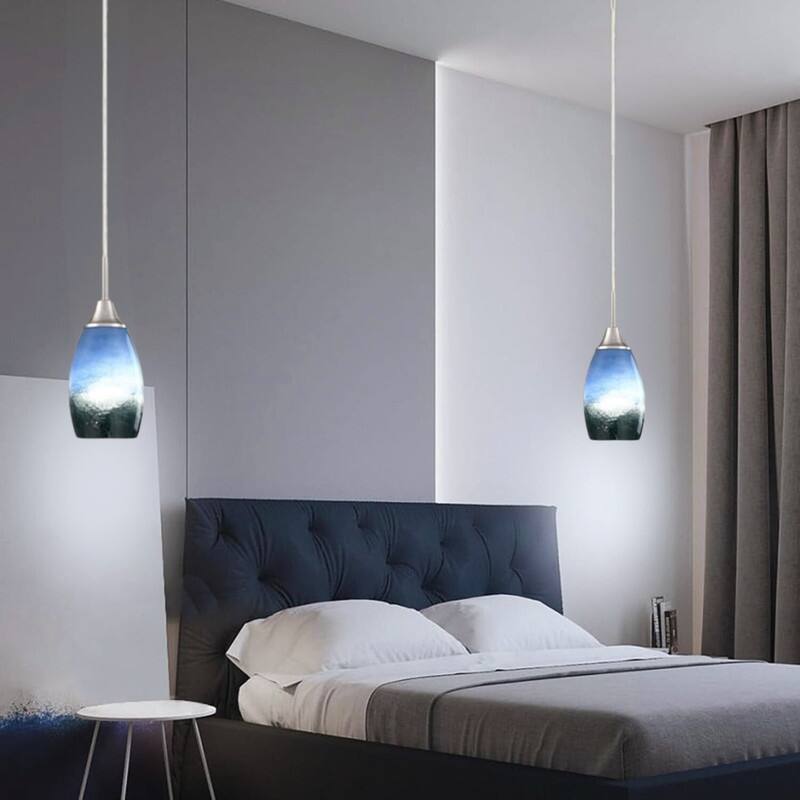 4.72” Hanging light fantastic blue dining room lighting glass pendant light