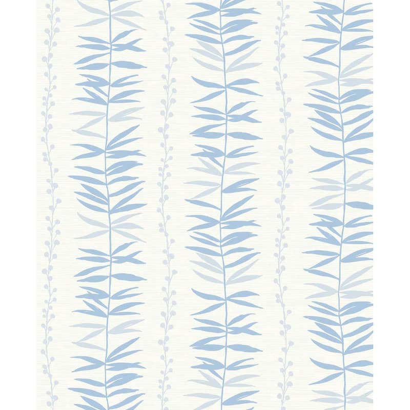 The Simple Life Summer Garland Unpasted Wallpaper - 20.9 in. W x 33 ft. L -  Sky Blue