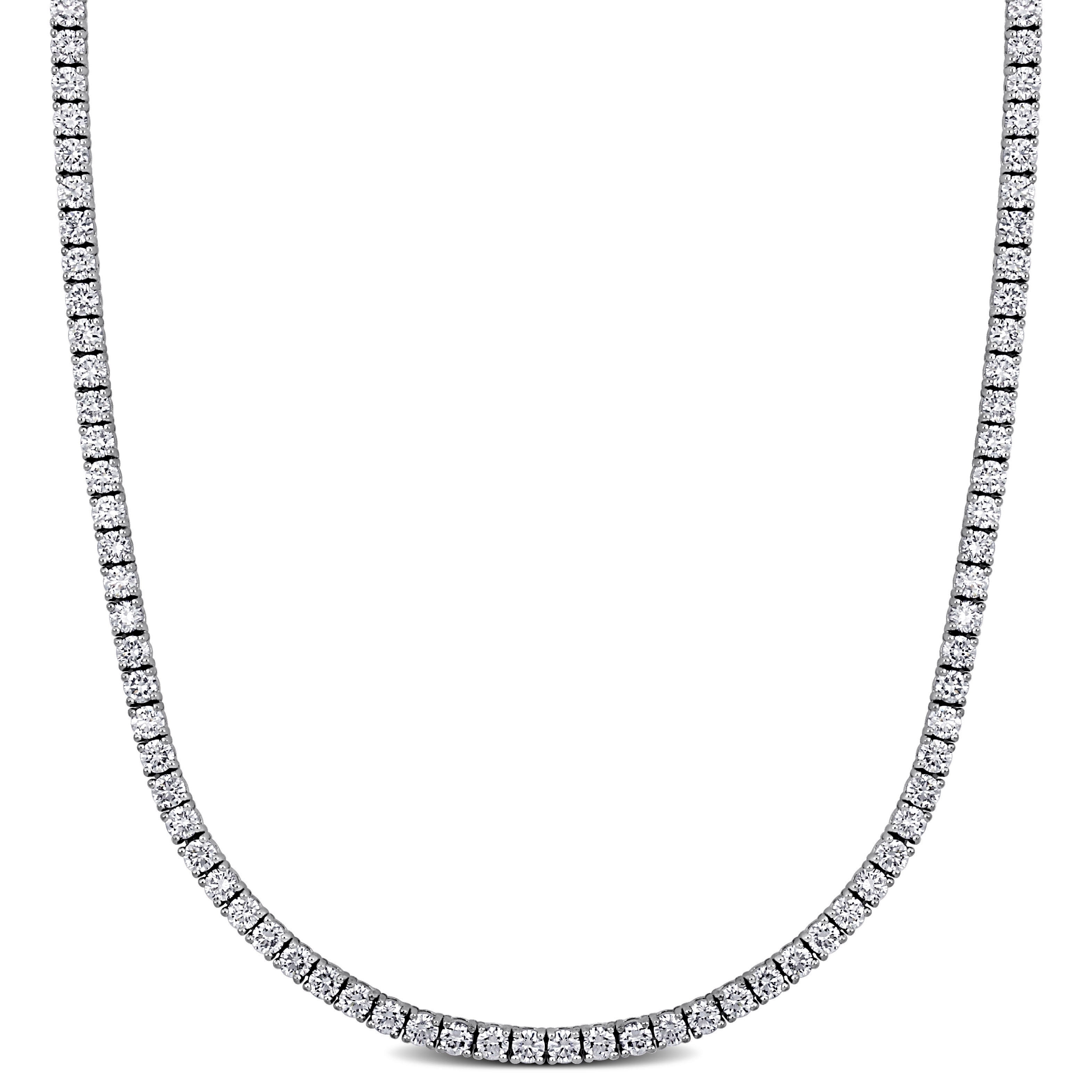 Miadora 12 1/4ct TW Lab-Grown Diamond Tennis Necklace in 14k White Gold