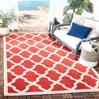 SAFAVIEH Courtyard Dian Indoor/ Outdoor Waterproof Trellis Patio Backyard Rug