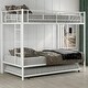 preview thumbnail 3 of 13, White Twin over Twin Metal Bunk Bed with Trundle