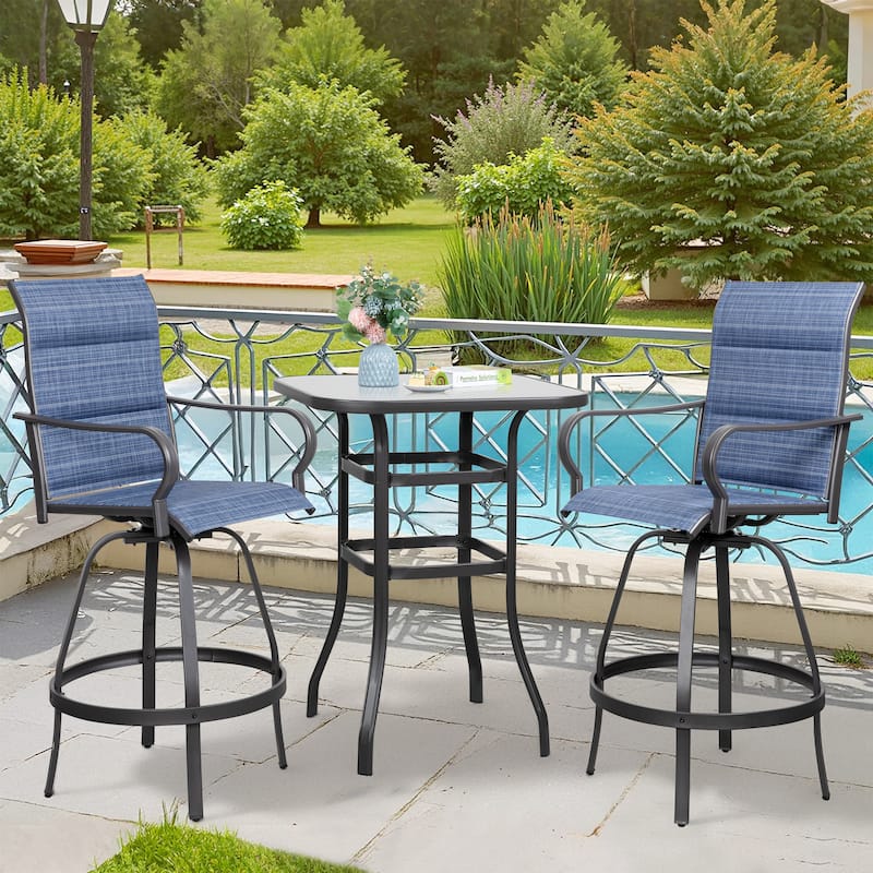 Futzca Patio Swivel Bar Bistro Set or Swivel Bar Stools